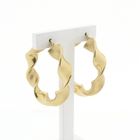 Image 3 of Gold spiral hoop earrings; Ø 45 mm