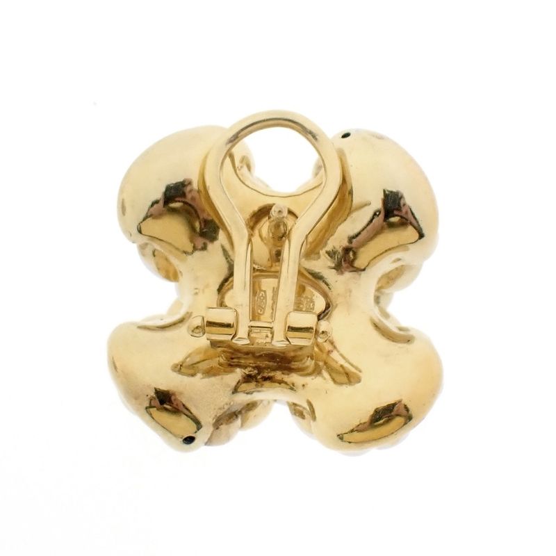 Image 10 of Two-tone gold Novecento mesh stud earrings; FOPE