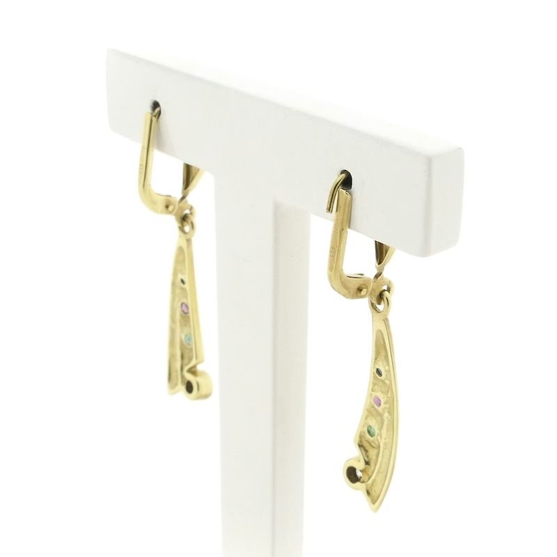 Image 5 of 8K earrings with a mix of gemstones