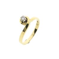 Golden solitaire ring with diamond; 0.11 ct.