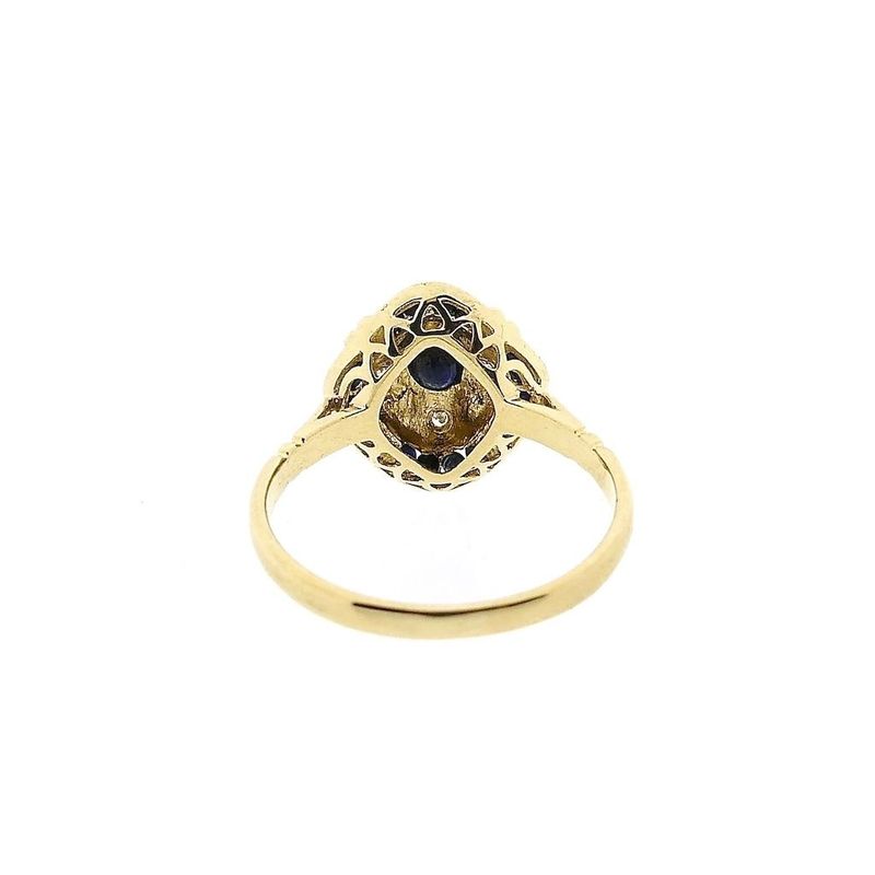 Image 4 of Gold Ring with Sapphire & Diamond; 0.02 ct; 14K; Size 17.5
