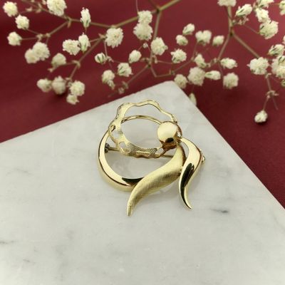 Vintage gold abstract brooch Image 2 of Vintage gold abstract brooch