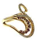 Image 4 of Rose gold ring with white and pink zirconia stones