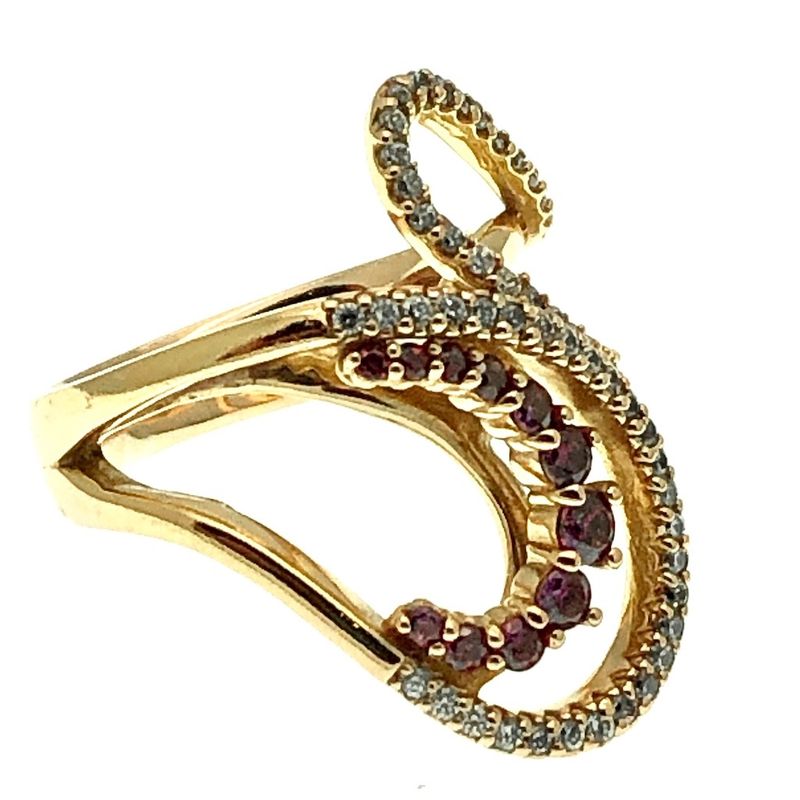 Image 4 of Rose gold ring with white and pink zirconia stones