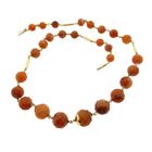 Image 3 of Carnelian bead necklace strung on gold