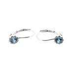 Image 7 of White gold earrings with aquamarine and diamond | 0.09 ct.