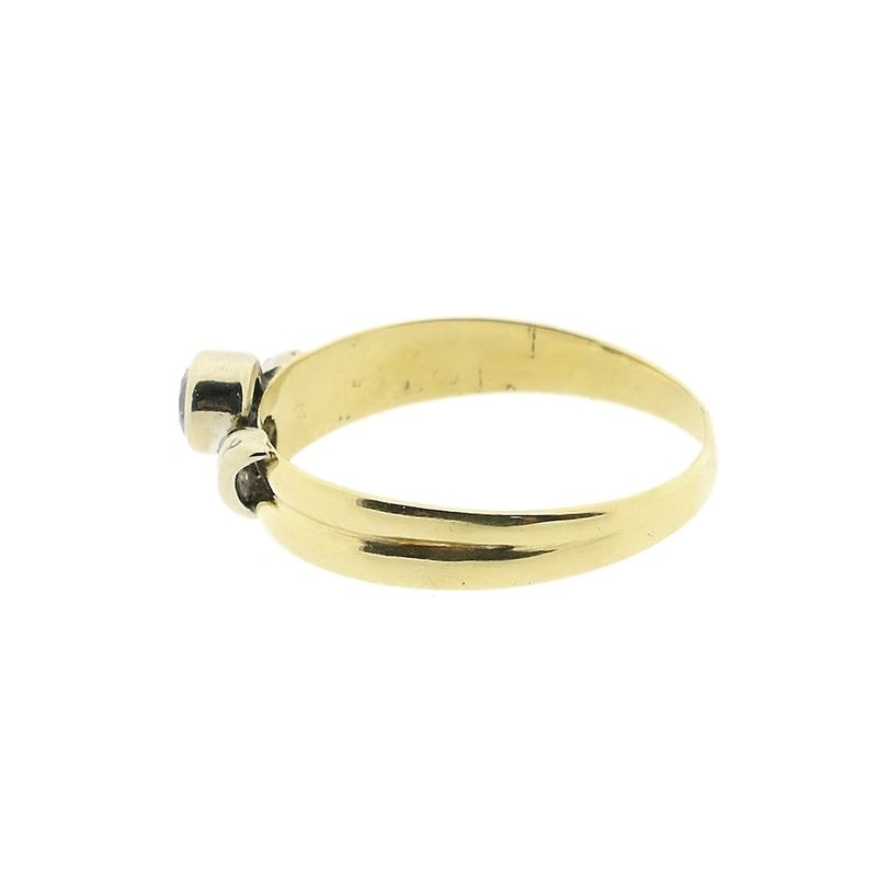 Image 6 of Two-tone gold solitaire ring with zirconia