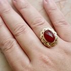 Image 2 of Vintage gold ring with carnelian