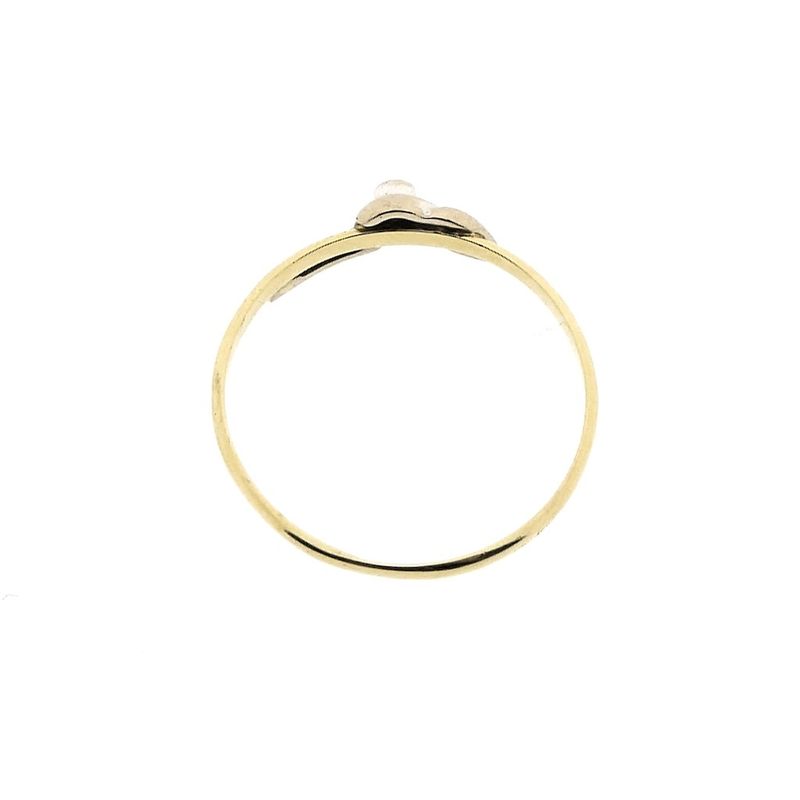 Image 3 of Two-tone gold solitaire ring with diamond | 0.005 ct.