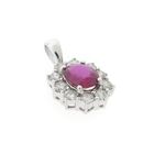 Image 2 of White gold pendant with pink spinel and diamond; 0.70 ct.