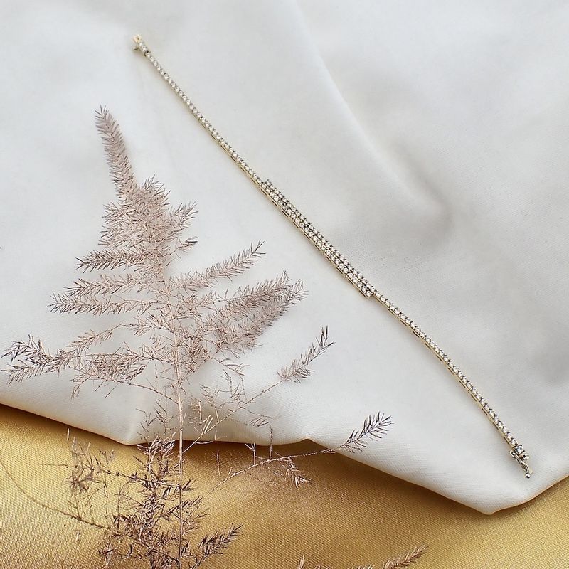 Image 8 of Gold tennis bracelet with zirconia | 18 cm