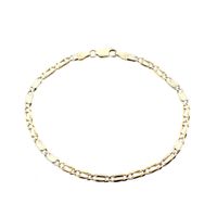 Two-tone gold Figaro link bracelet