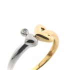 Image 3 of Two-tone gold solitaire ring with diamond; 0.005 ct.