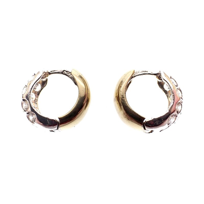 Image 5 of Two-tone gold earrings with zirconia