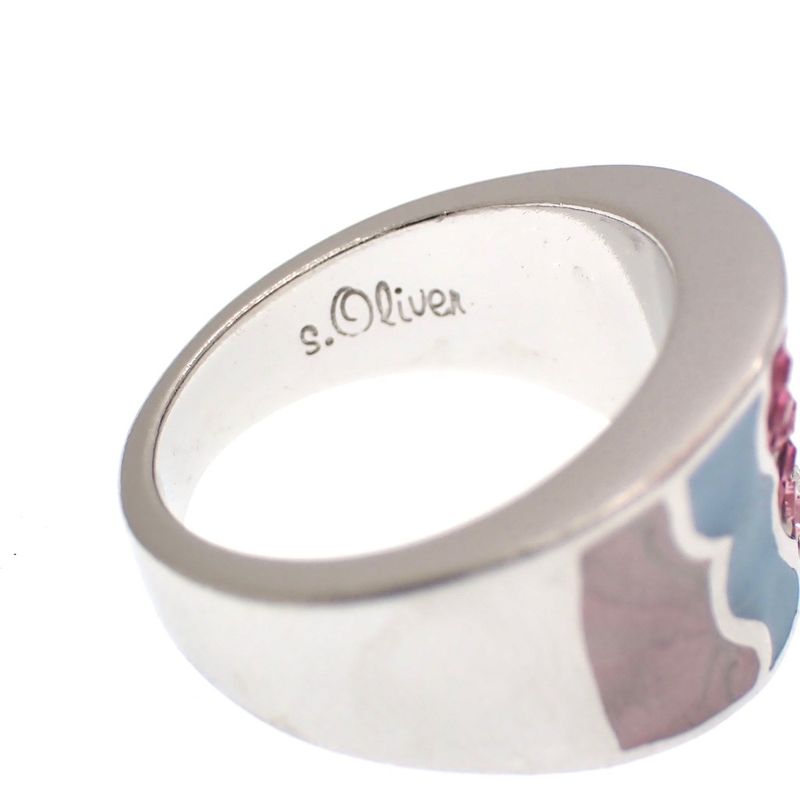 Image 3 of Silver pink fantasy ring with zirconia and enamel; S. Oliver