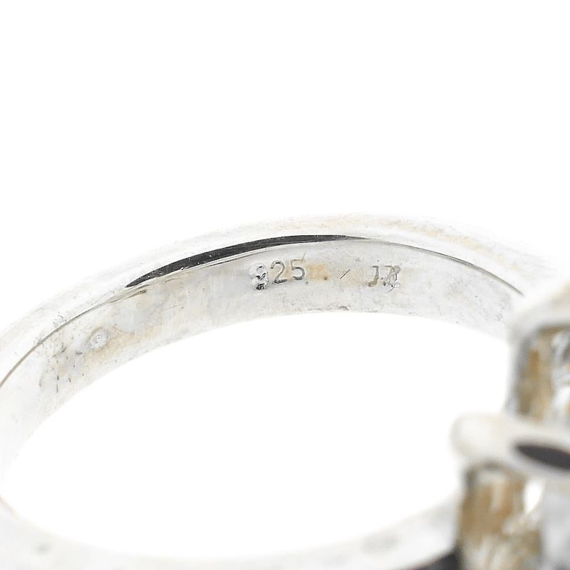 Image 5 of Silver robust ring with champagne zirconia stone