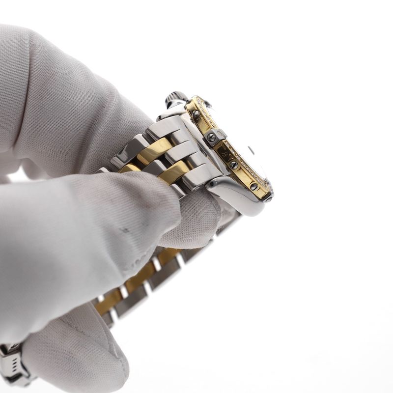 Image 12 of Breitling Callistino 'Mother of Pearl' D52045; 18k gold/steel women's watch with diamonds