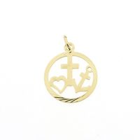 Gold pendant; Faith, hope, and love
