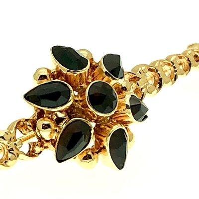 Image 2 of Gold antique brooch with garnet stones