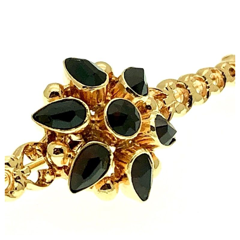 Image 2 of Gold antique brooch with garnet stones