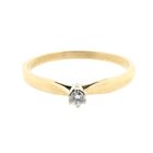 Image 5 of Gold solitaire ring with diamond; 0.05 ct.