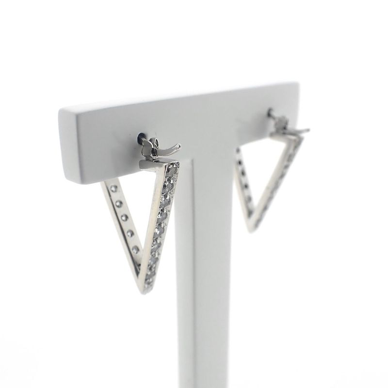 Image 5 of White gold earrings with zirconia