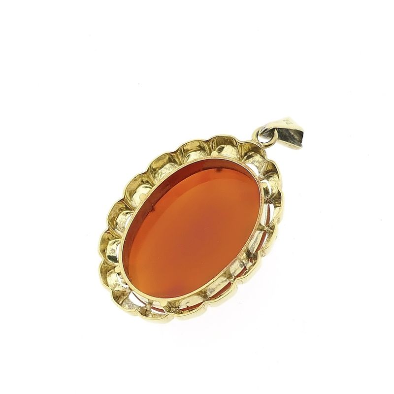 Image 7 of Vintage gold pendant with carnelian.