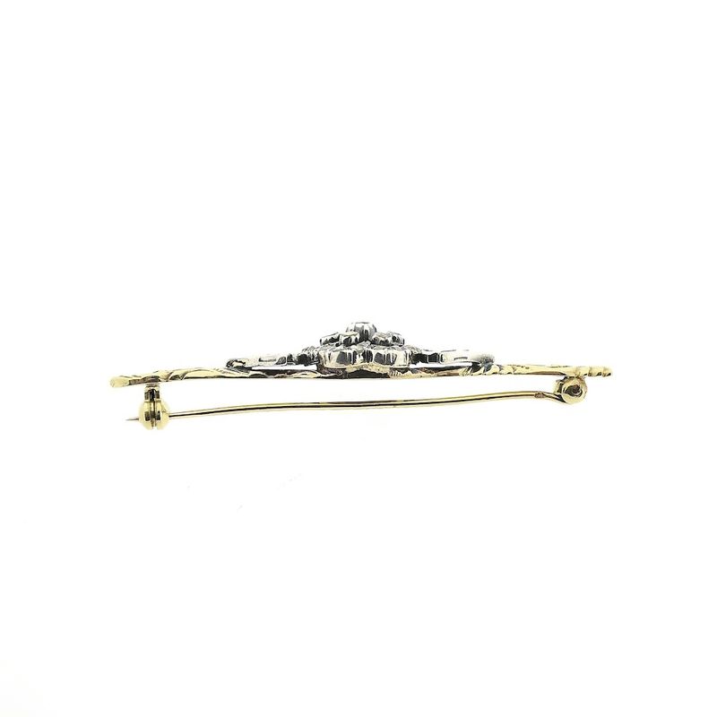 Image 4 of Victorian gold brooch with diamond; 0.27 ct.
