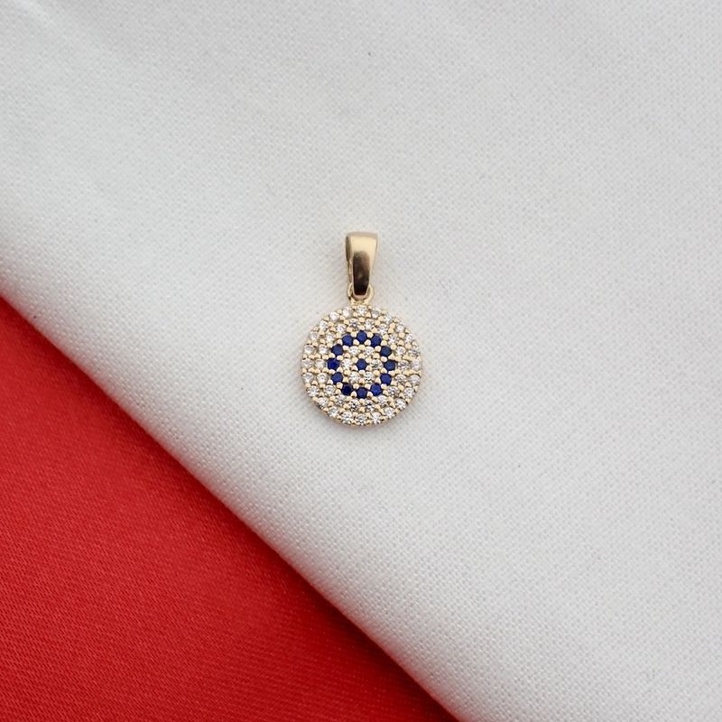 Image 2 of Gold pendant with zirconia and sapphire
