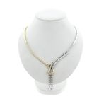 Image 1 of Bicolor Gold Bar Necklace with Zirconia