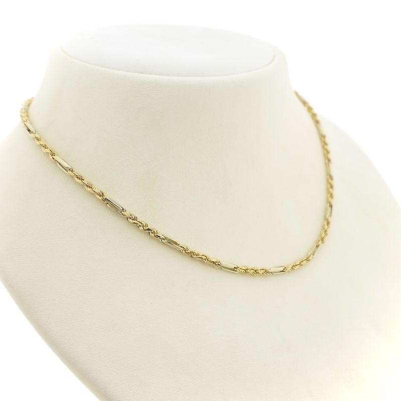 Image 2 of Two-tone gold Figarope necklace; Cento group