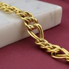 Image 2 of Gold flat Figaro/Prince of Wales bracelet