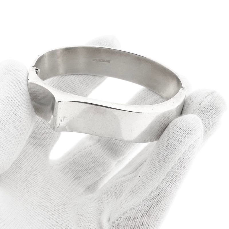 Image 9 of Silver Artistic Slave Bracelet; Size M/L