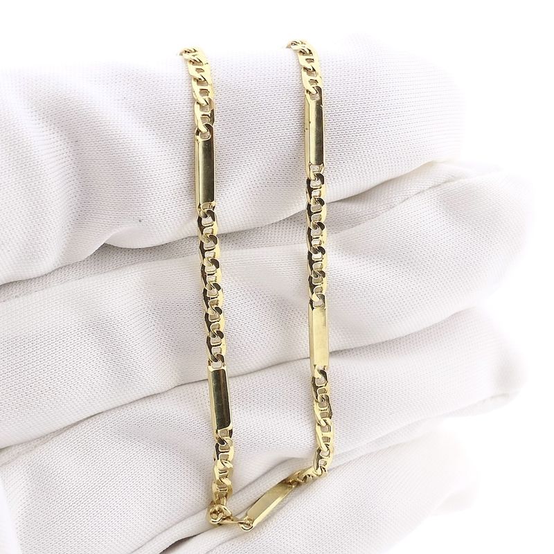Image 5 of Gold subtle Figaro link bracelet | 18.5 cm