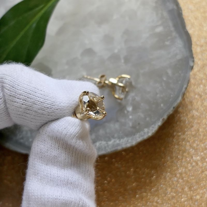 Image 6 of 9 carat solitaire stud earrings with zirconia