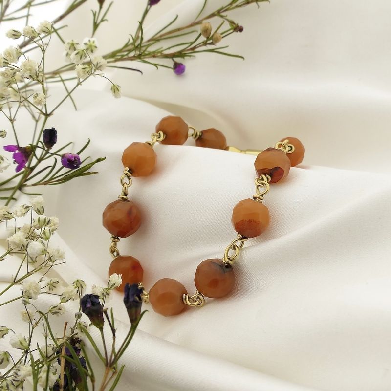 Image 6 of Gold bracelet with carnelian