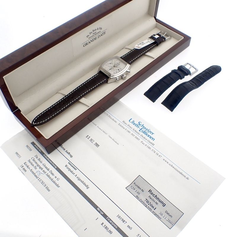 Image 3 of DuBois & Fils 'Grande Date'; Limited 18k white gold men's watch with chronograph