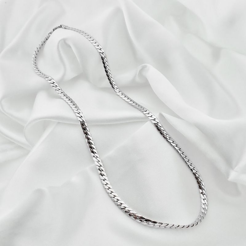 Image 6 of Silver flat gourmet link chain | 50 cm