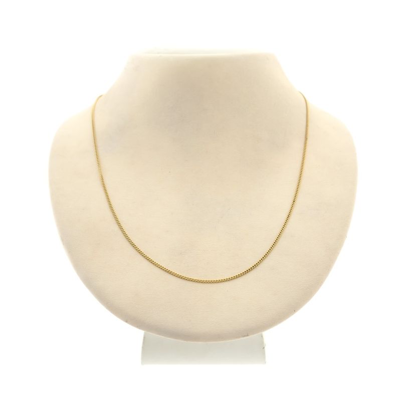 Image 3 of Gold flat gourmet link chain | 50 cm