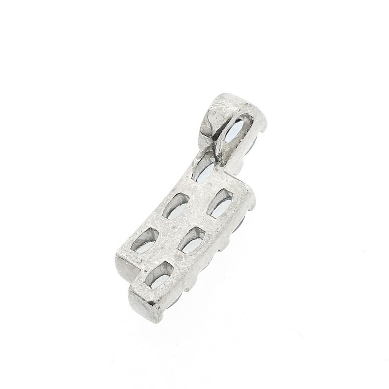 Image 5 of Silver pendant with light blue zirconia