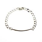 Image 8 of Silver gourmet link bracelet with two-tone plate | 21 cm