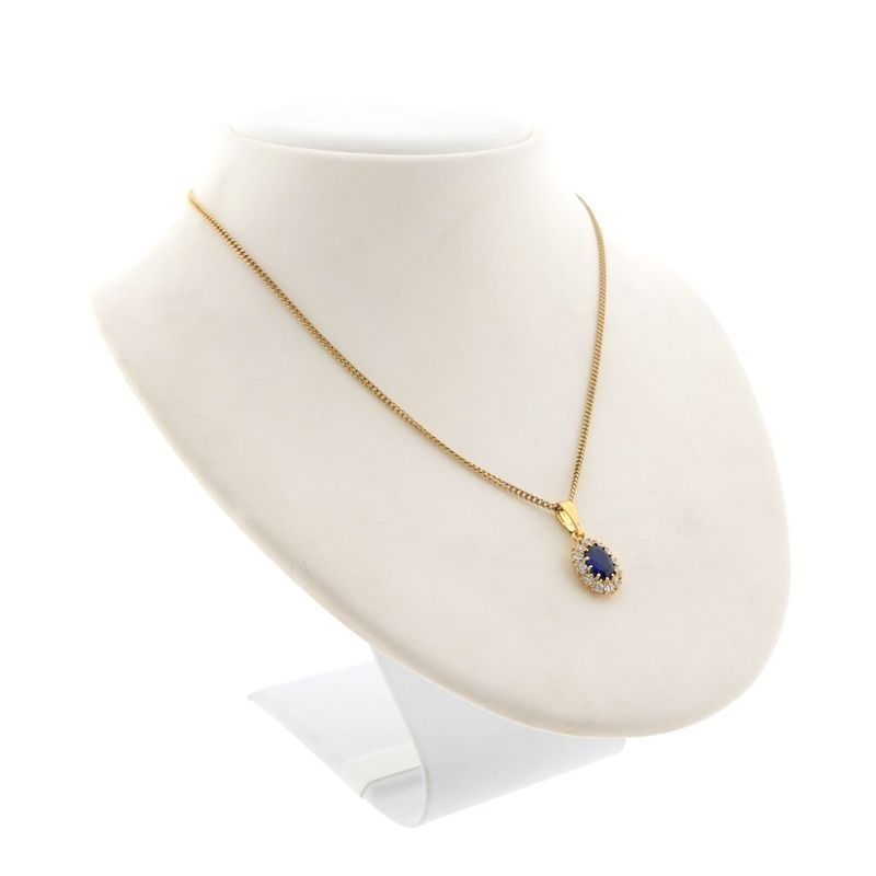 Image 4 of 18K gold pendant with synthetic sapphire and zirconia