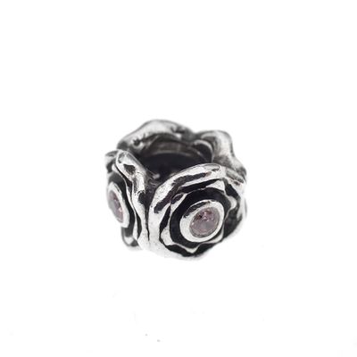 Image 1 of Pandora charm; Silver; Pink Topaz