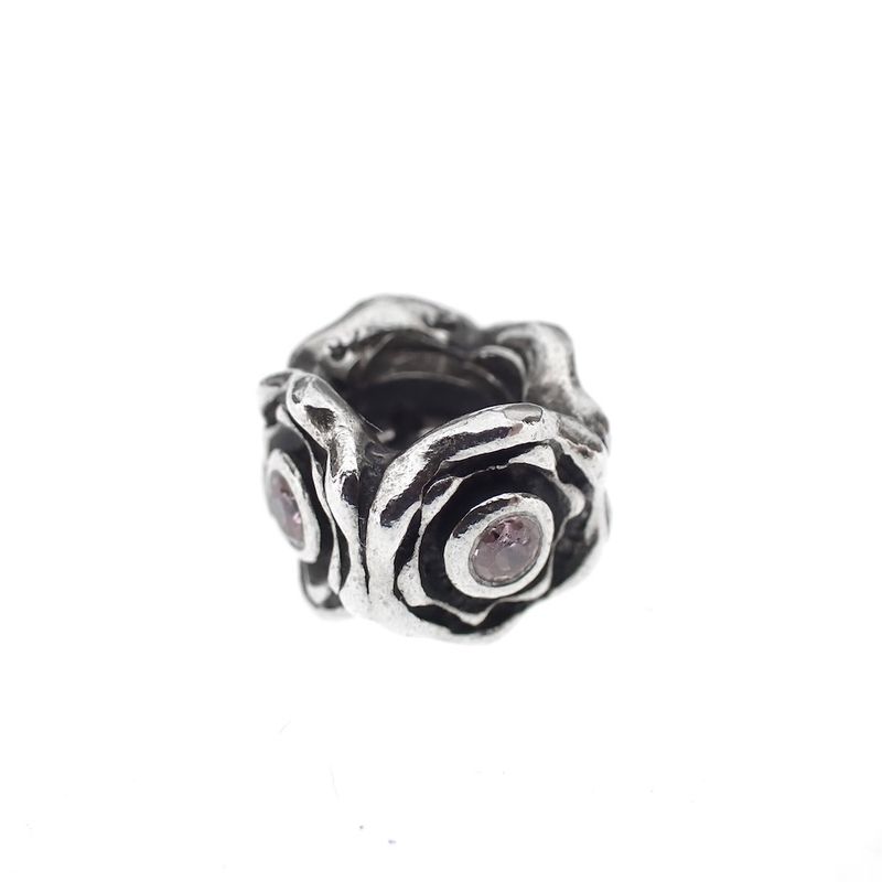 Image 1 of Pandora charm; Silver; Pink Topaz