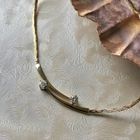 Image 2 of Gold cobra link necklace with diamond; 0.32 ct.