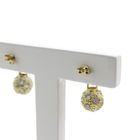 Image 4 of Gold ball stud earrings with zirconia