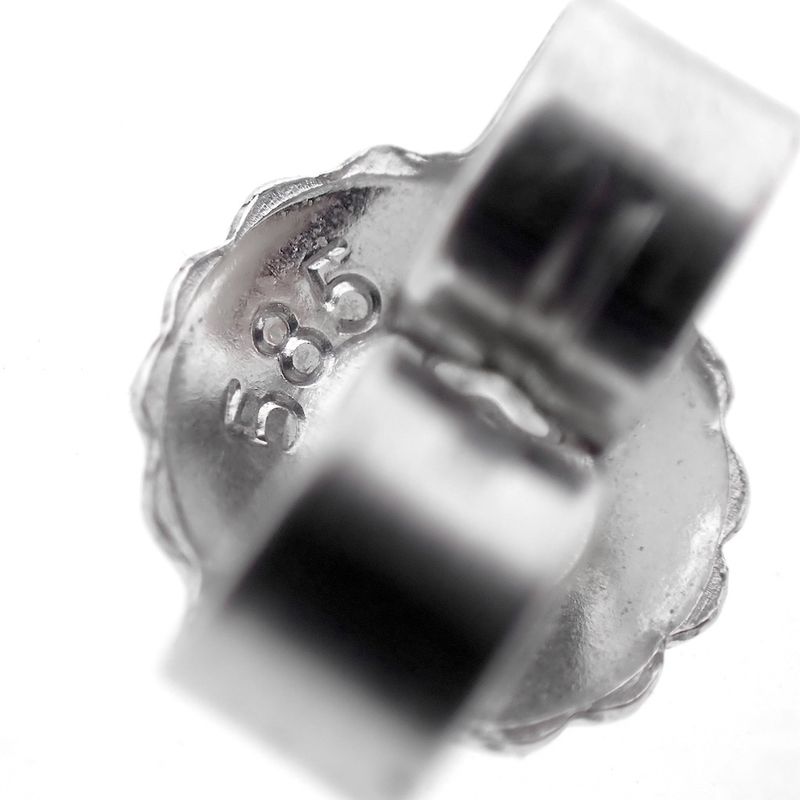 Image 6 of Gold stud earrings set with diamonds; 0.12 ct.