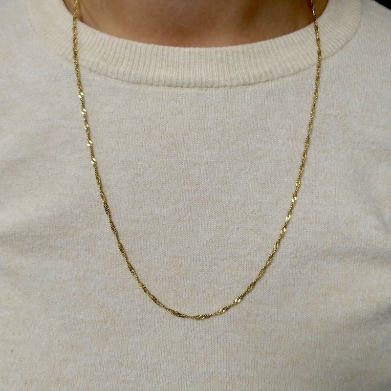 Image 10 of 18K Gold Singapore Link Chain | 60.5 cm