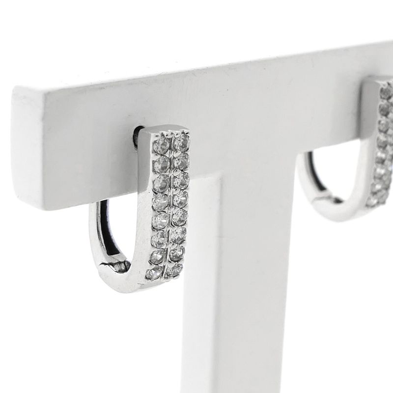 Image 7 of White gold stud earrings with zirconia