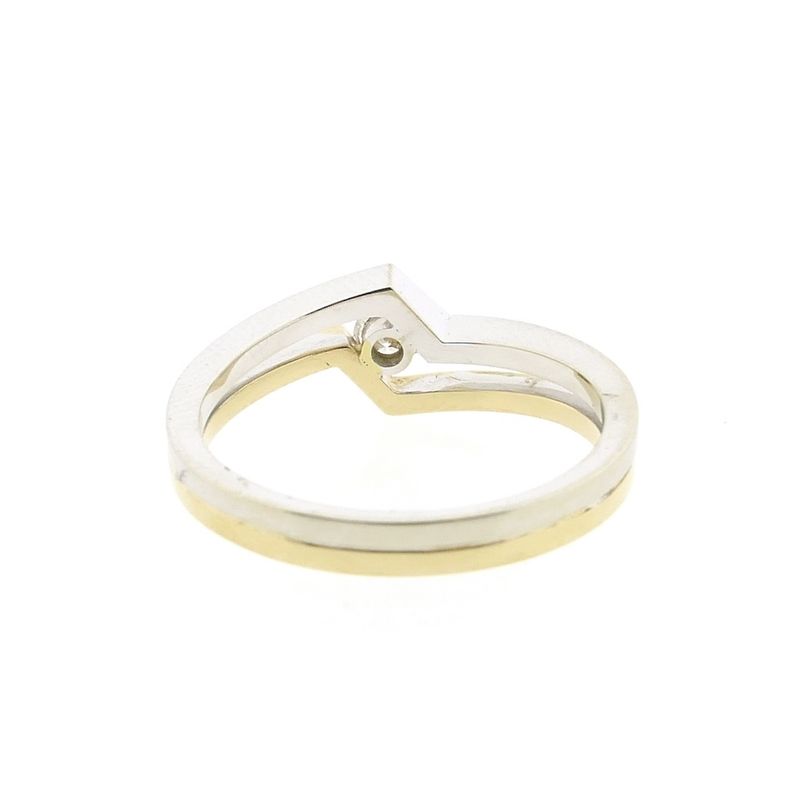 Image 4 of Two-tone gold solitaire ring with 0.12 ct. diamond | Diamonde